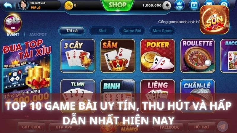 Top 10 game bài uy tín